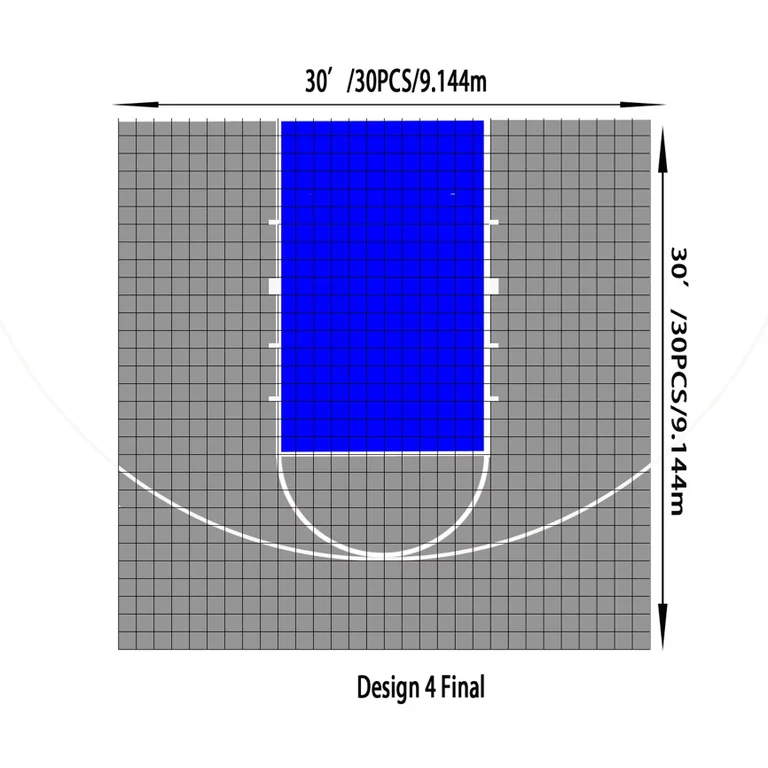 Layout diagram for grey with a blue key, Design 2